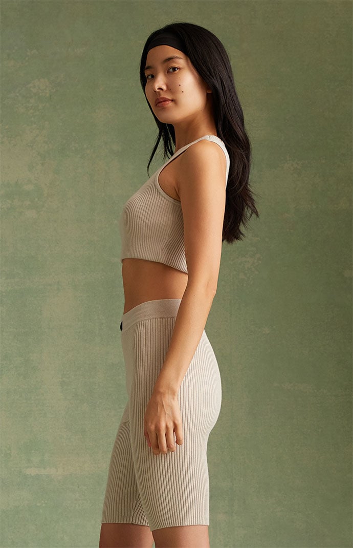 Fear of God ESSENTIALS Women's Silver Cloud Sweater Knit Biker Shorts