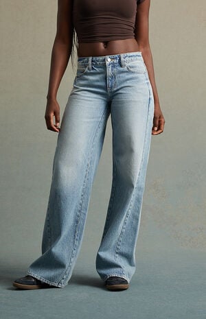 Light Indigo Low Rise Baggy Jeans image number 2