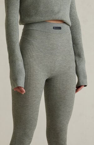 Women's Concrete Heather Waffle Knit Leggings image number 5