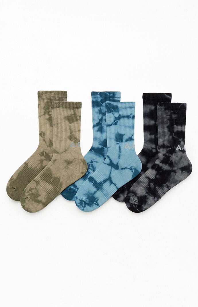 A.R.C. 3 Pack Tie Dye Crew Socks