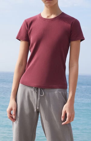 Burgundy Loreen Short Sleeve Top image number 1