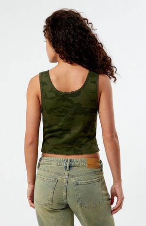 Camo Babe Cropped Tank Top image number 3