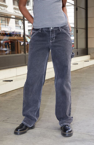 Black Crispina Low Rise Carpenter Jeans image number 2