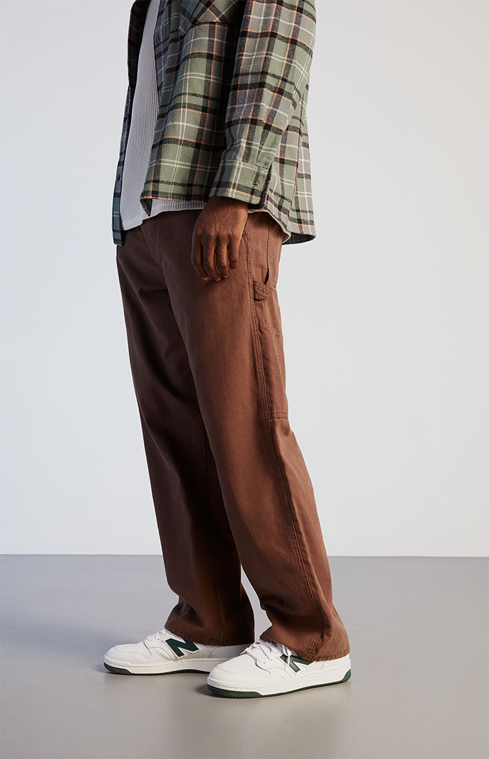 デニム・ジーパン [NICEGHOSTCLUB]CARPENTER CARGO WASHED JEANS_BROWN(NG2DFUD1 Relaxed Cargo Carpenter Jean - Washed Brown | Mens Denim