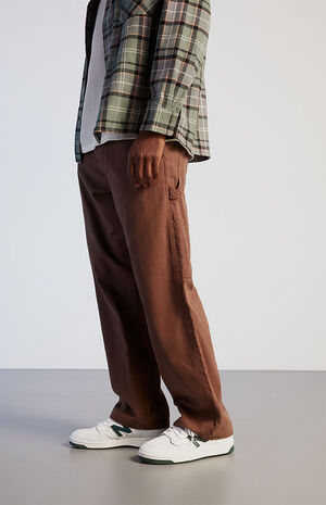 Brown Baggy Carpenter Jeans image number 3