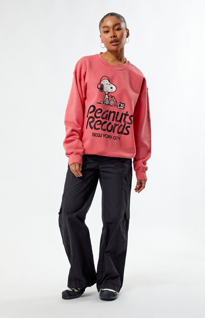 Peanuts Records NYC Headphones Crew Neck Sweatshirt | Pacsun