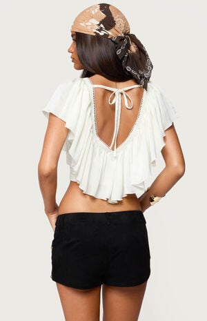 Deena Ruffled V Neck Top image number 3