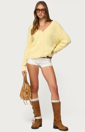 Francine Oversized V Neck Cardigan image number 5