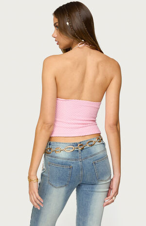 Lital Backless Cut Out Textured Top image number 2
