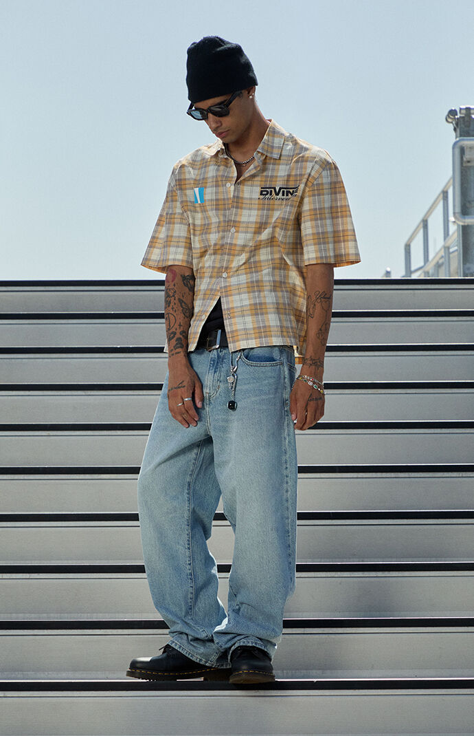 Pacsun Divine Intervention Plaid Short Sleeve Shirt