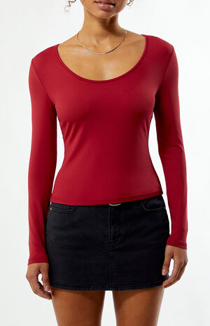 Demi Scoop Neck Long Sleeve Top image number 3