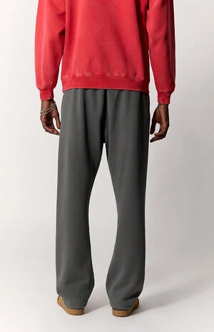 Washed Black Johnny Fleece Straight Sweatpants image number 4