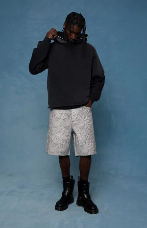 Parker Baggy Denim Shorts Snake Print image number 2