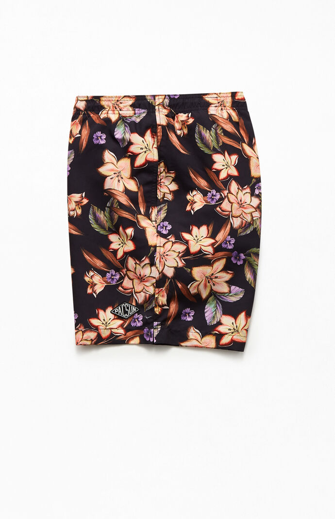 Colorful Floral 17" Swim Trunks