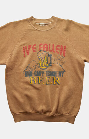 90s Fallen and Can't Reach My Beer Crew Neck Sweatshirt image number 2
