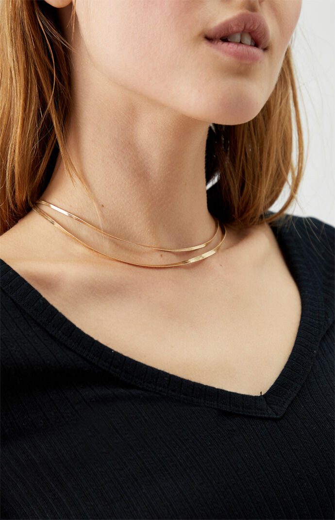 Flat Double Chain Necklace