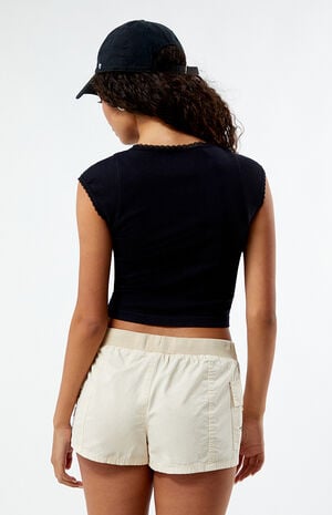 Off White Low Rise Cargo Shorts image number 4