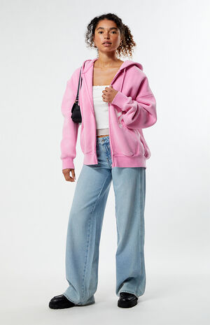 LA Kind Zip Up Oversized Hoodie image number 4