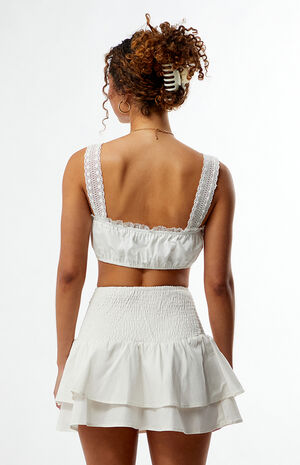 Smocked Ruffle Mini Skirt image number 4