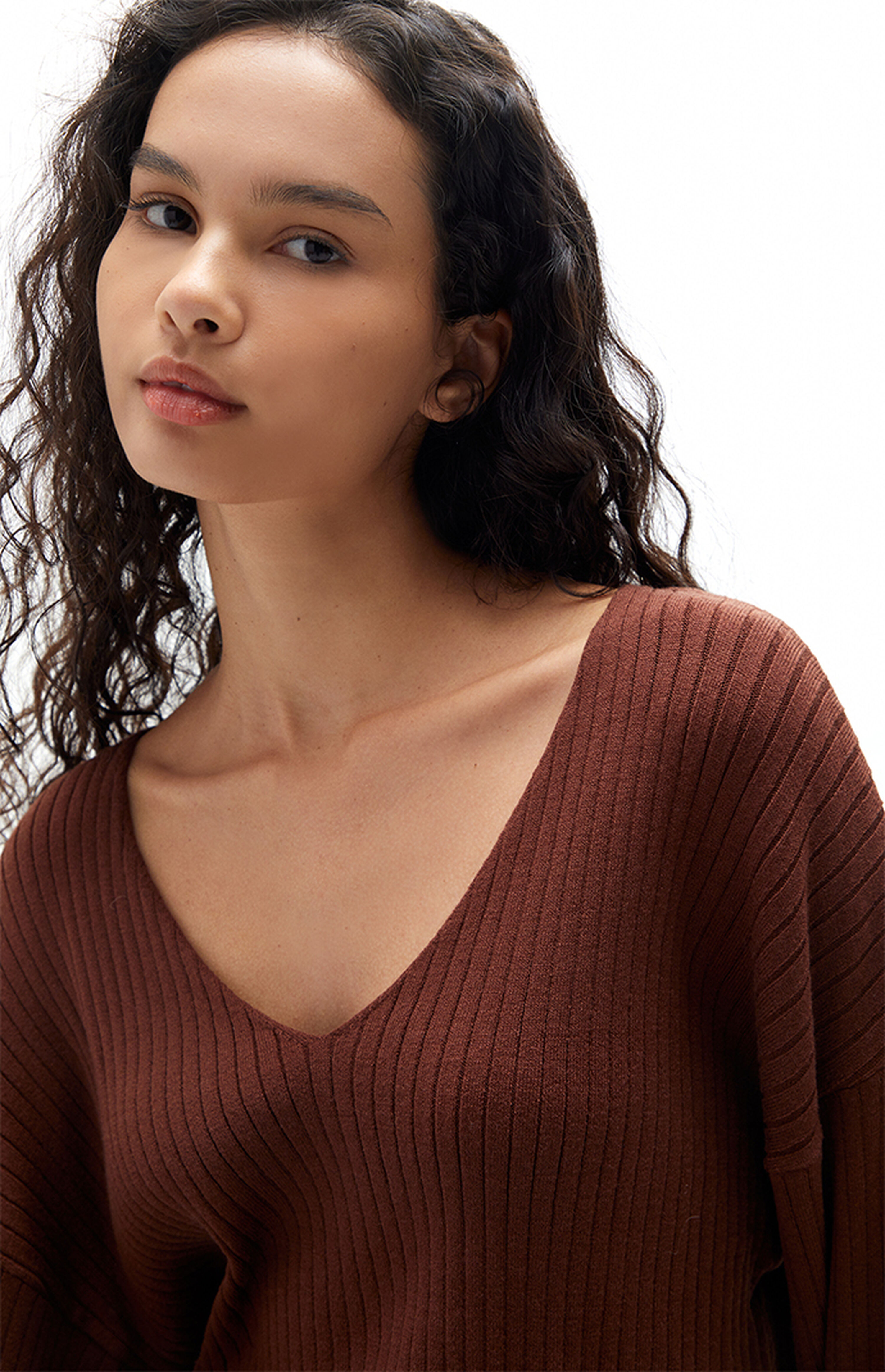 LA Hearts Cropped VNeck Sweater PacSun