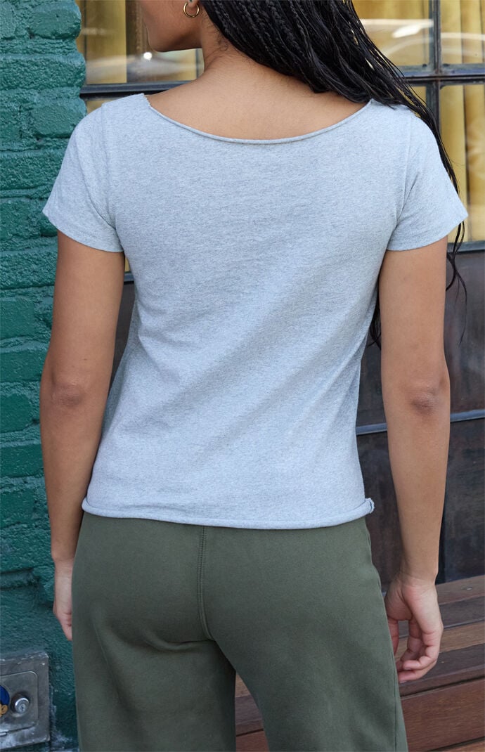 John Galt Silver Newport Off-The-Shoulder Short Sleeve Top