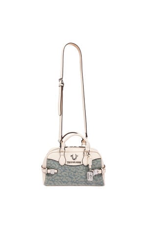 Brooks Leopard Denim Belted Satchel Bag image number 7