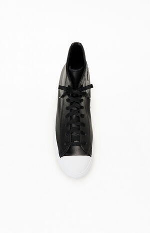 Chuck Taylor Black All Star Leather High Top Shoes image number 5
