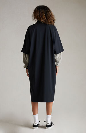 Women's Jet Black Full Zip Polo Dress image number 4