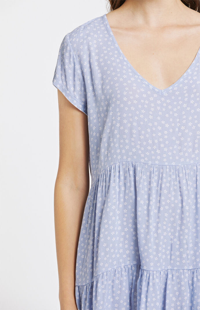 Printed Tiered Babydoll Mini Dress
