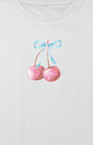 Kids Cherry Ribbon Watercolor T-Shirt image number 2