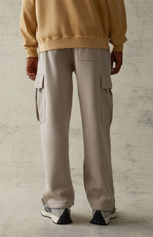 Fleece Tan Cargo Sweatpants image number 6