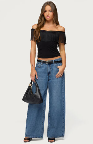 Catelina Fringe Off-The-Shoulder Top image number 5