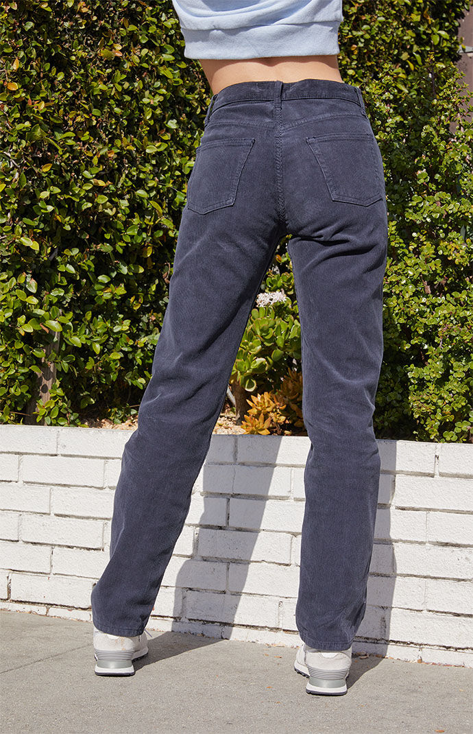 【BAON】24FW★ [BAONHAUS] corduroy color matching check PT John Galt Navy Corduroy Straight Leg Pants | PacSun