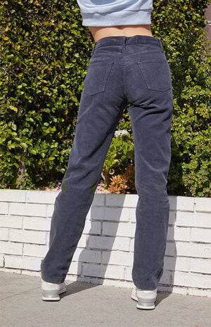 Navy Corduroy Straight Leg Pants image number 4
