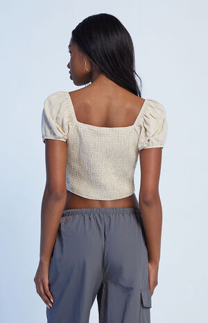 Linen Bustier Top image number 3