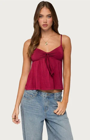 Michey Babydoll Tie Tank Top image number 1