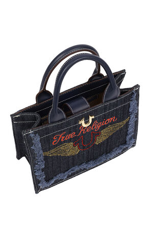 Denim Moto Frayed Tote Bag image number 5