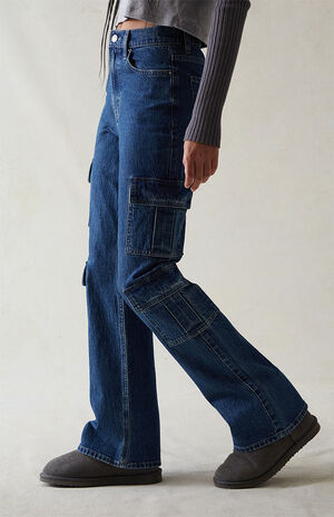 PacSun Eco Stretch Dark Indigo High Waisted Bootcut Jeans | PacSun