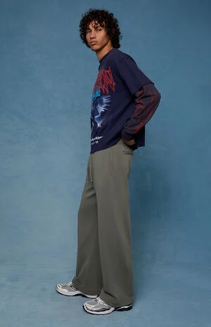 Green Fleece Extreme Baggy Sweatpants image number 1