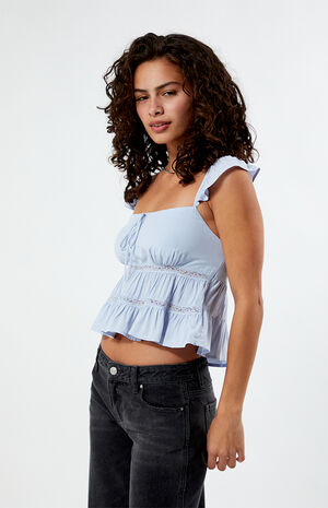 Ruffle Lace Babydoll Top image number 2