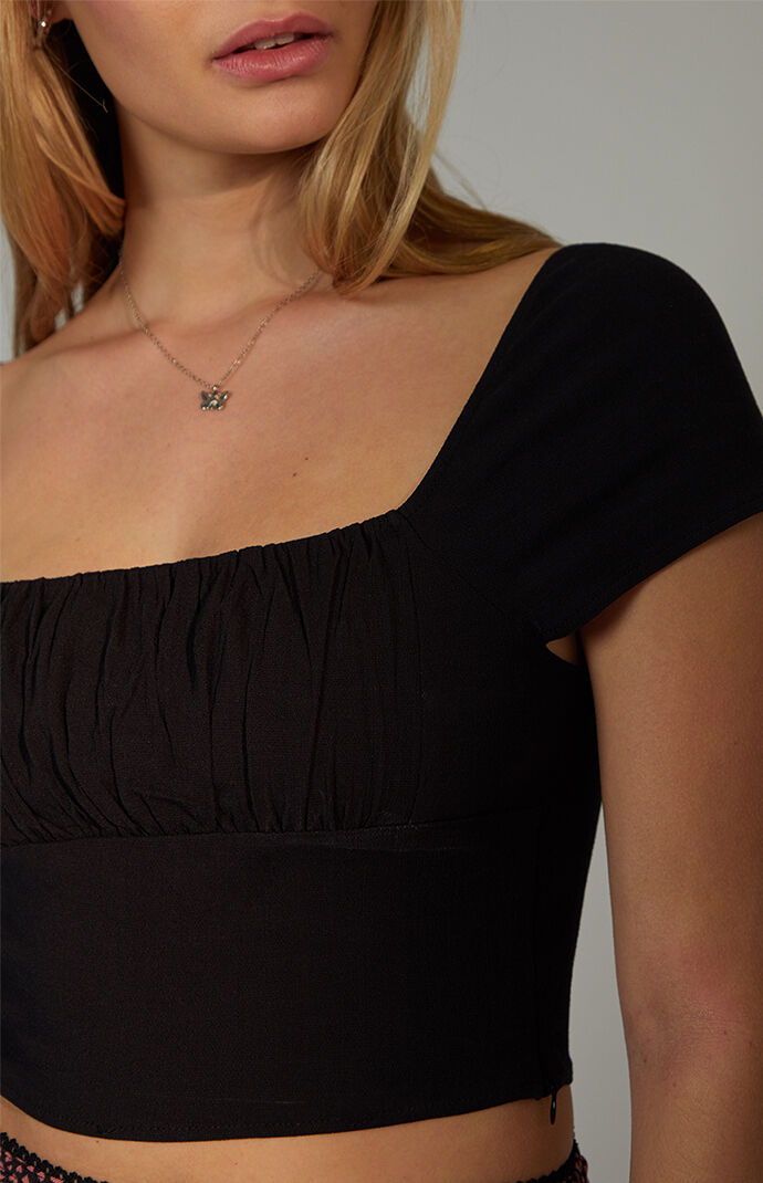 Short Sleeve Shirred Top
