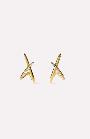 Sloane Pave Gold Stud Earrings image number 1