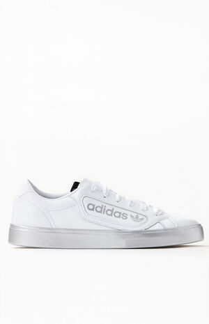 Women's White Sleek Sneakers image number 2