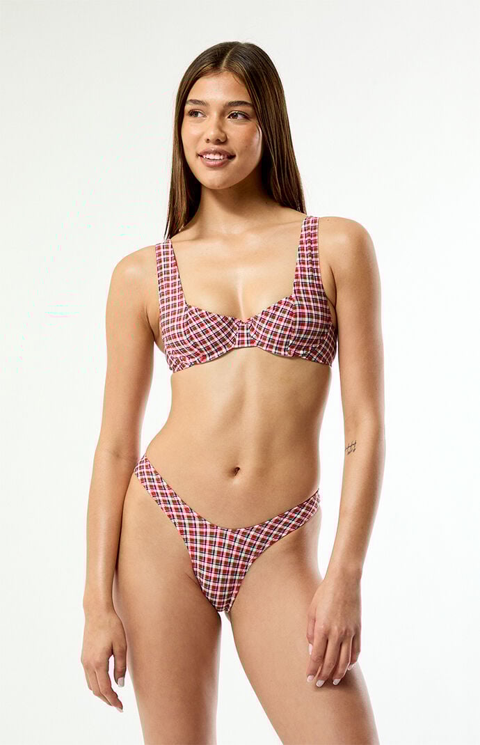 Snorkelbear Plaid Babysitter Underwire Bralette Bikini Top