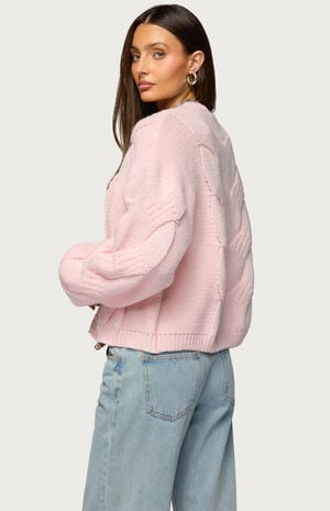 Braiden Chunky Cable Knit Cardigan image number 3