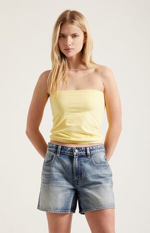 Sophie Denim Mom Shorts Medium Blue image number 2