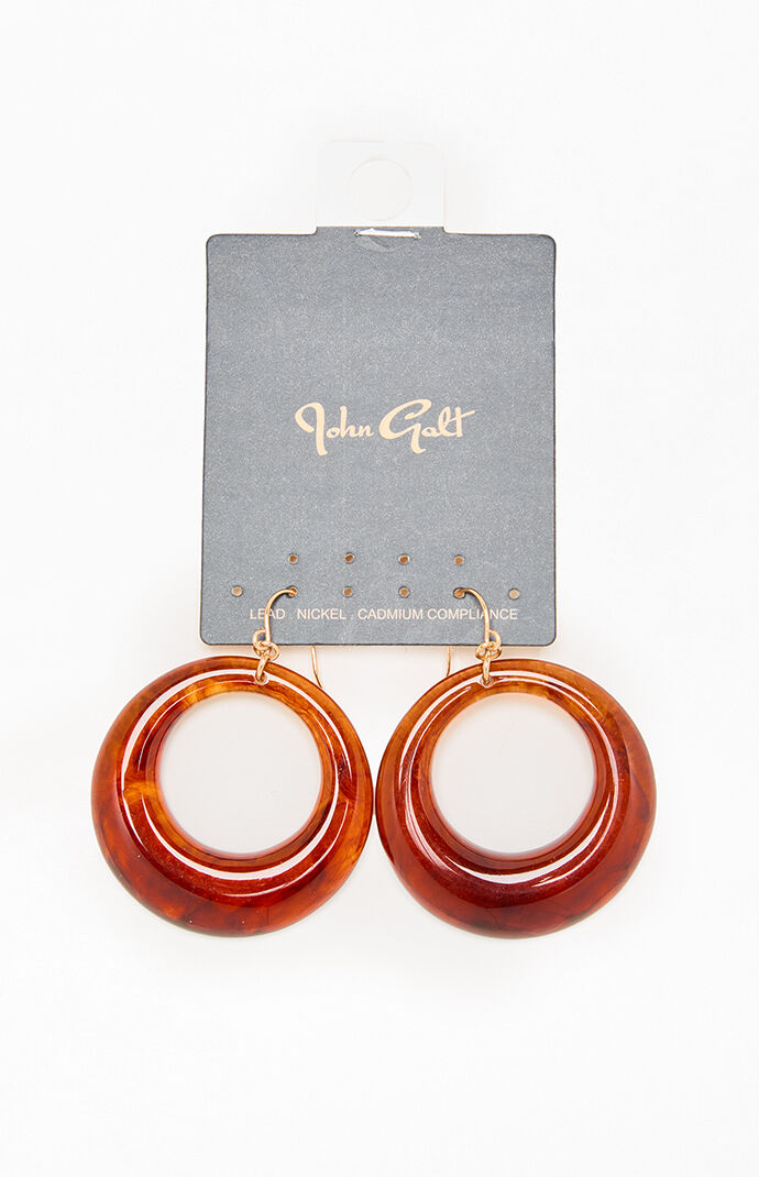 John Galt Tortoise Shell Hoop Earrings