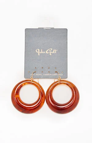 Tortoise Shell Hoop Earrings image number 1