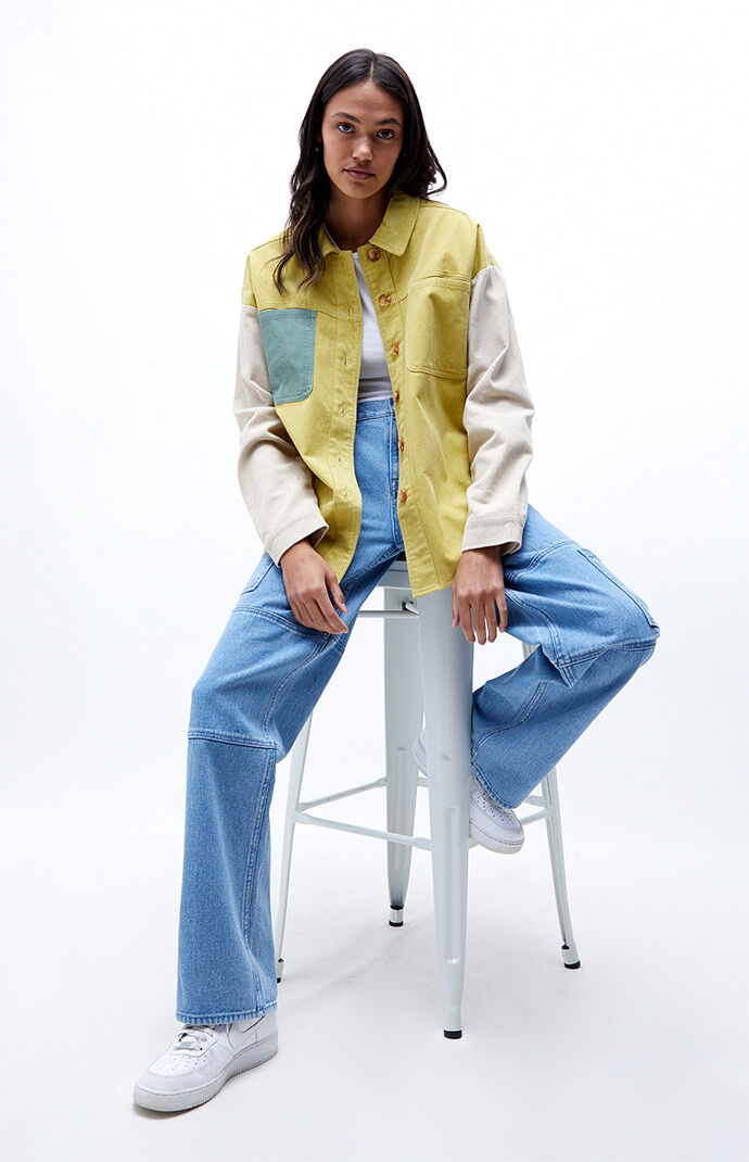 Pacsun color block denim jacket discount