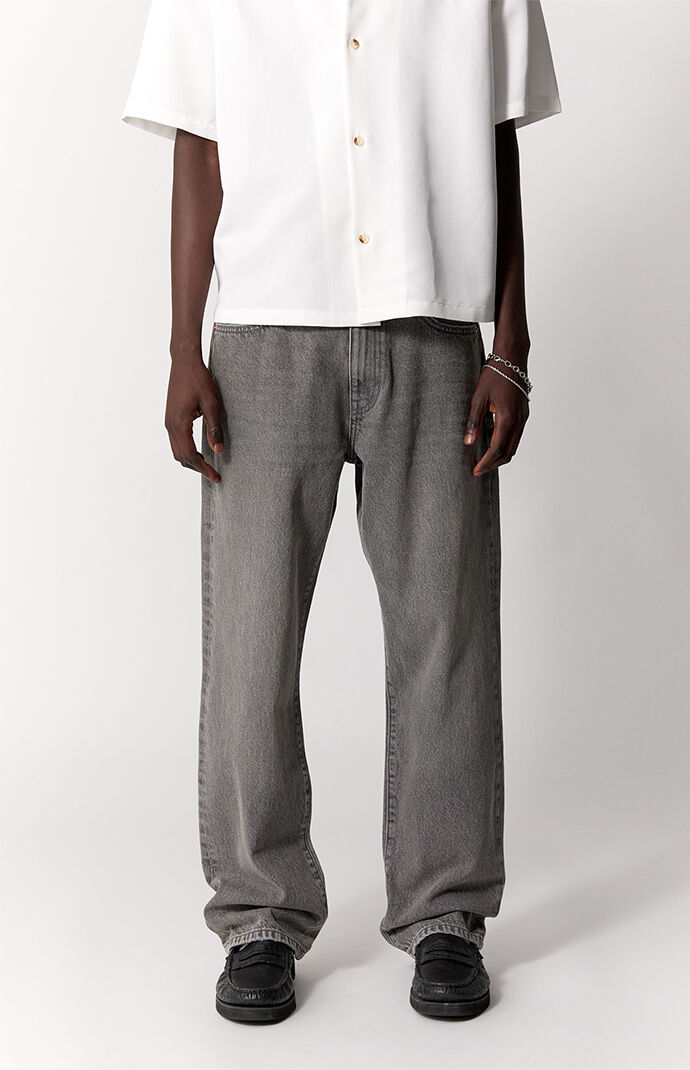 Pacsun Logan Relaxed Straight Jeans Gray | Pacsun